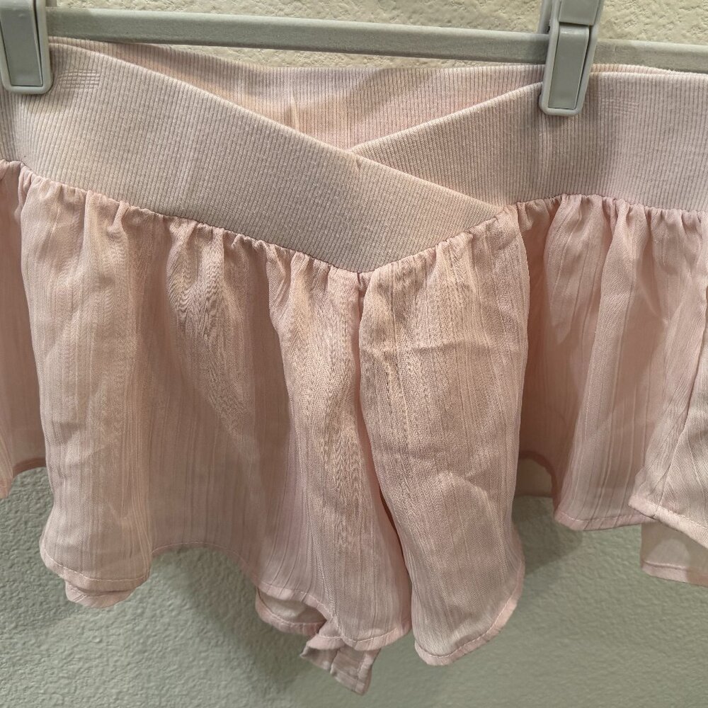 Free People Intimately Pink Sheer Flutter Shorts